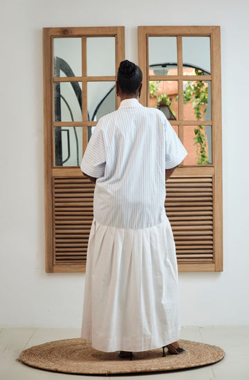 Republic of Ruru Dani Kaftan (Light Blue Stripe)